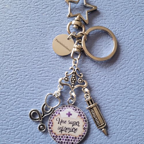 Super infirmière - bijou accroche clés - purple