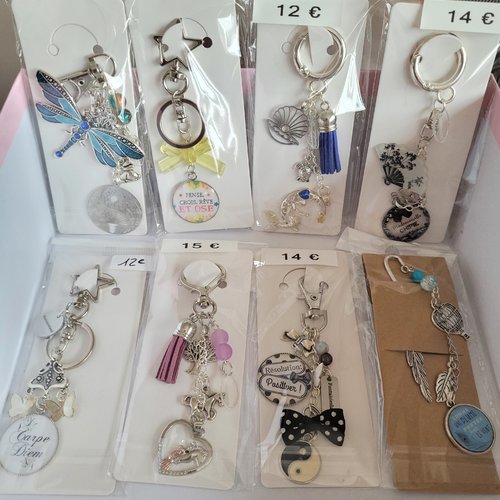 8 bijoux - bijoux de sac et 1 marque page lot4