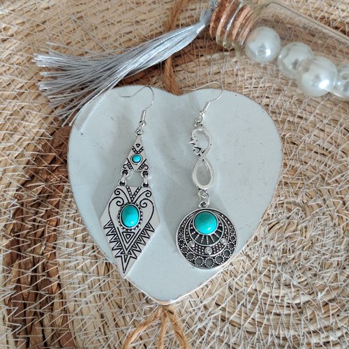 Boucle d'oreille dépareillé / boucle d'oreille pendante, fantaisie