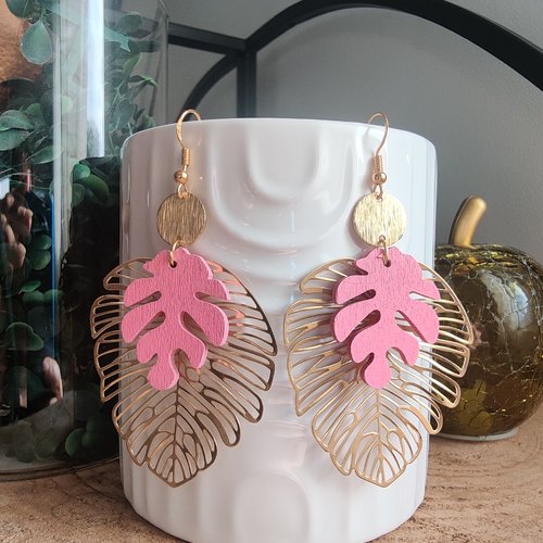 Boucles d'oreilles pendantes, symétrique, fantaisie, boucles bohèmes dorées