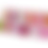 Etuis à lunettes pochette tissu trousse " chats patchworks multicolores " tissu lin rose 