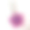 Pendentif charm breloque fleur émail rose et bleu charms 36 mm x 20 mm 