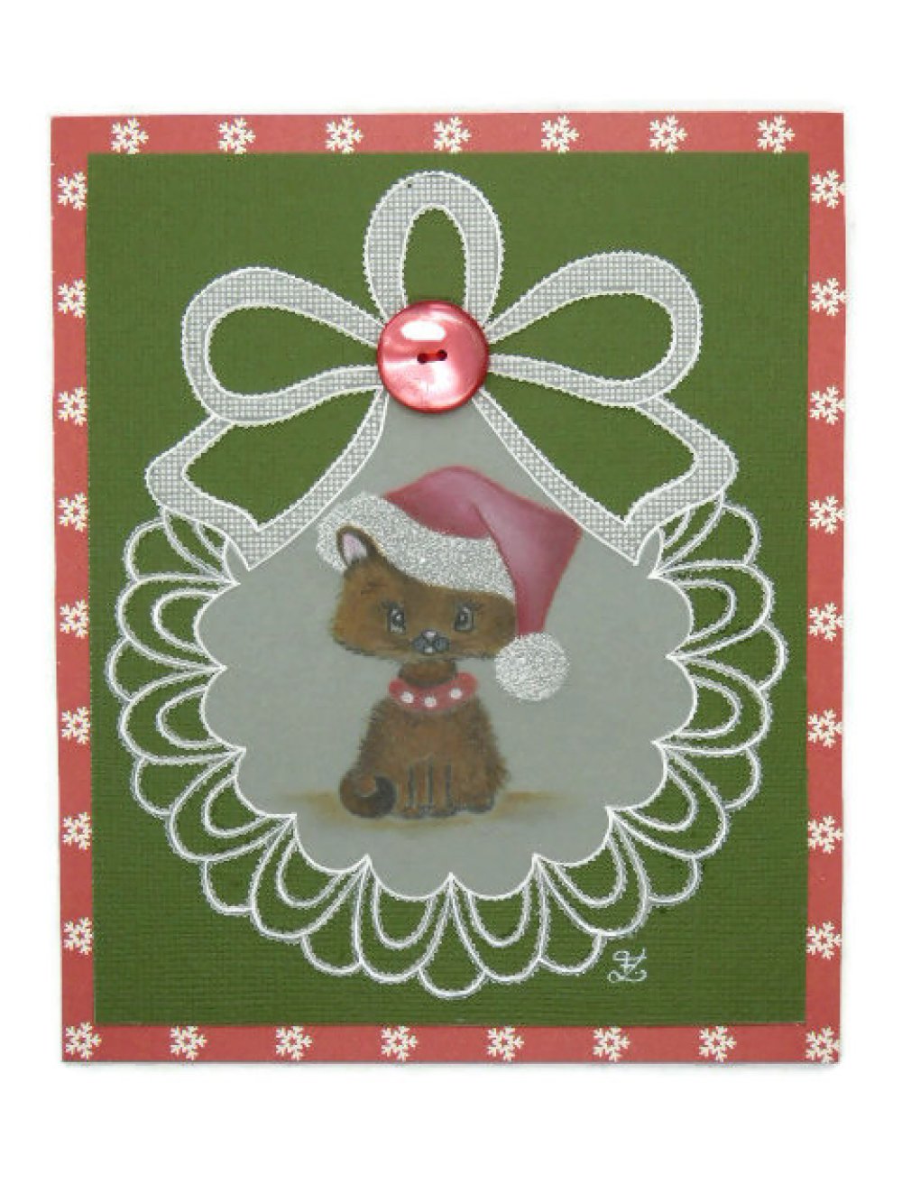 Carte Noel Chat D Hiver En Dentelle De Papier Un Grand Marche