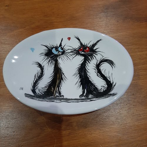 Repose savon en porcelaine peint  main