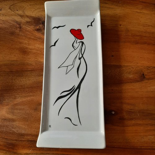 Plat  à cake en  porcelaine