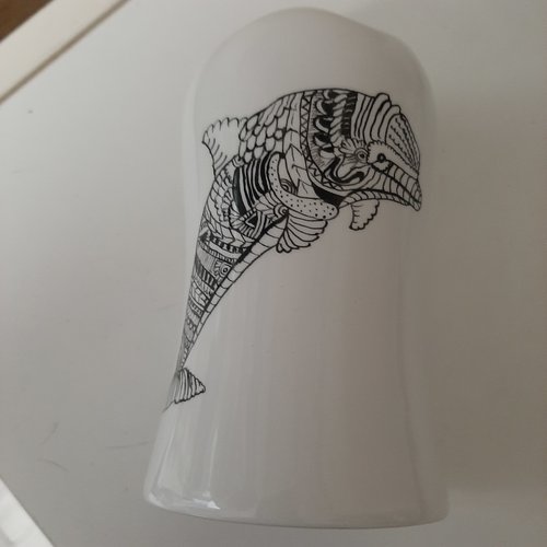 Porte crayon dauphin en porcelaine
