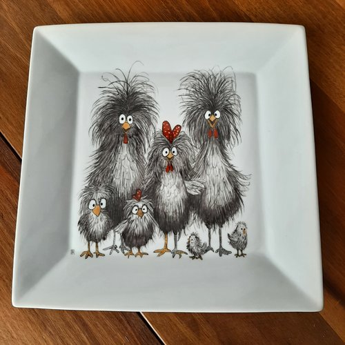 Plat carre porcelaine