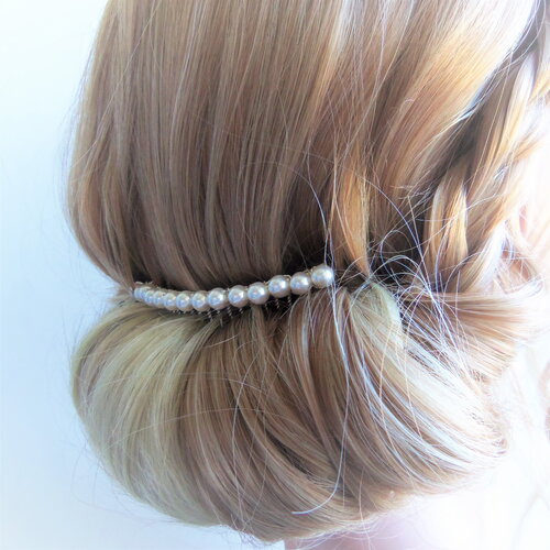 Peigne à cheveux en perles blanches, peigne à perles pour un mariage, accessoires pour cheveux, bijou mariée minimaliste