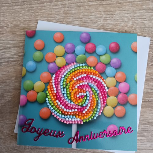 Carte anniversaire "sucreries"