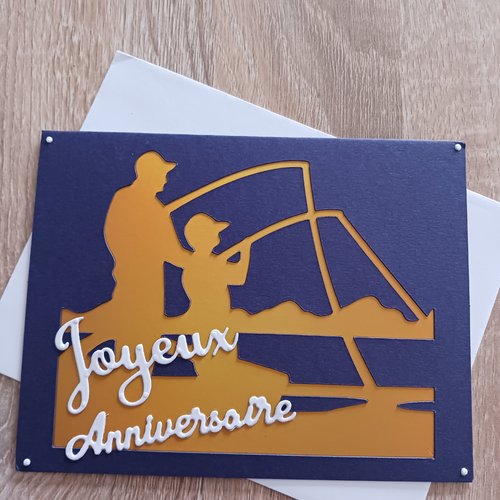Carte  anniversaire "pécheurs"