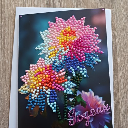 Carte  anniversaire" paquerettes"