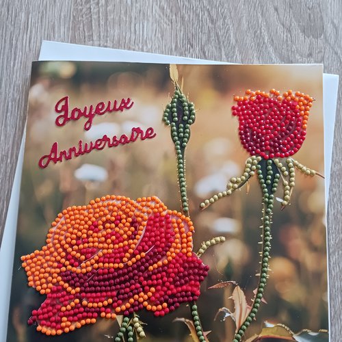 Carte anniversaire " roses"