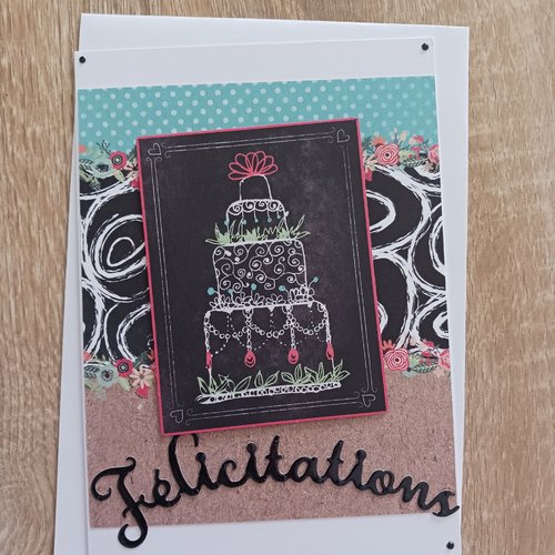 Carte mariage 3d "gâteau"
