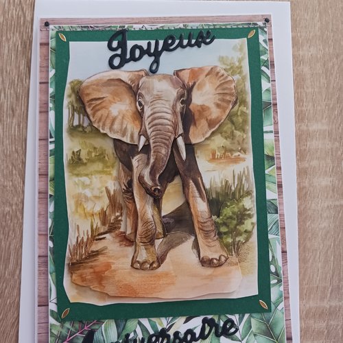 Carte anniversaire "elephant"
