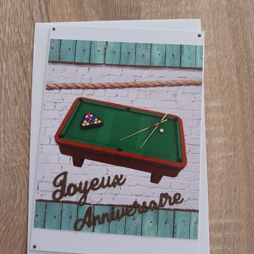 Carte anniversaire "billard"