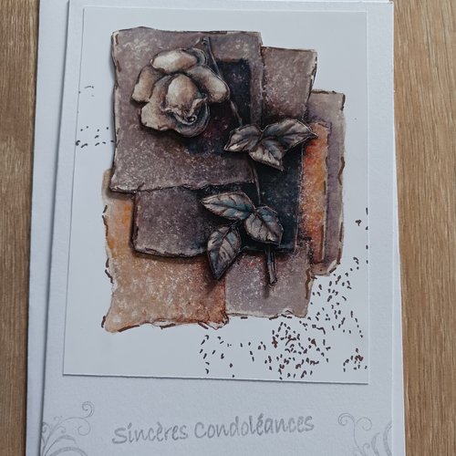 Carte condoléance en relief