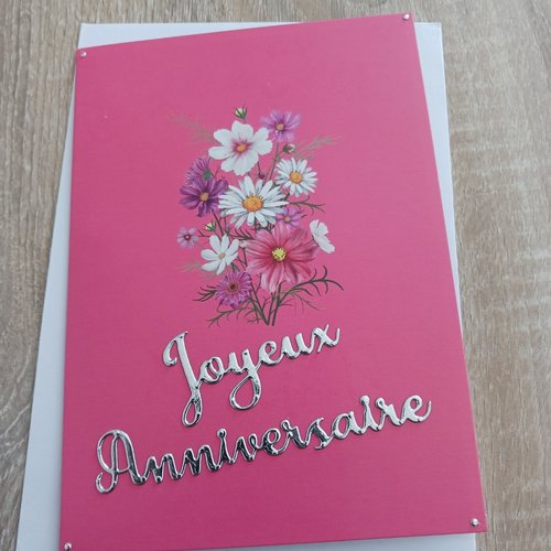Carte anniversaire pop up "fleurs"