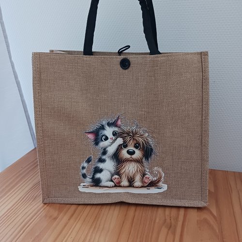 Sac cabas "chien et chat"