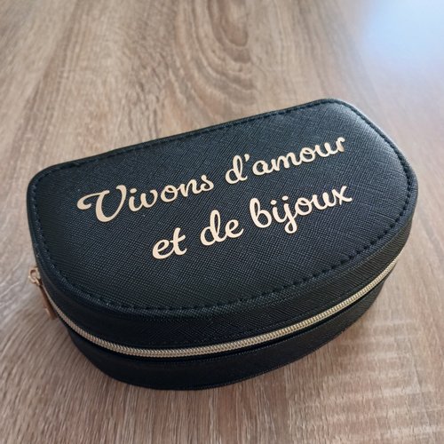 Coffret bijoux simili cuir noir