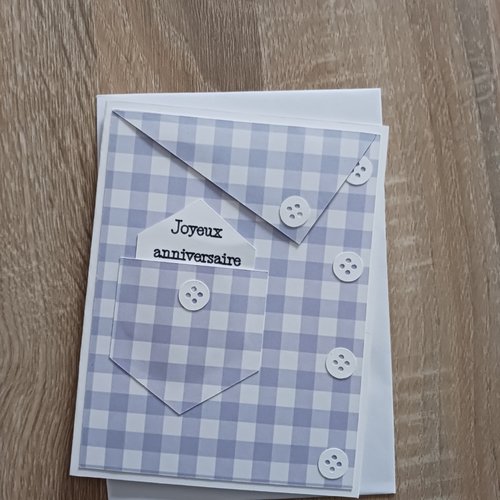Carte anniversaire "chemise" homme