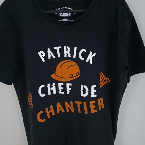 T.shirt personnalisé "chef de chantier"