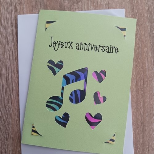 Carte anniversaire "musique"