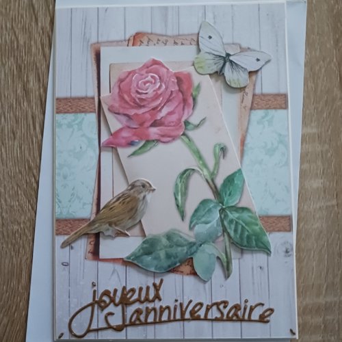Carte anniversaire "roses"