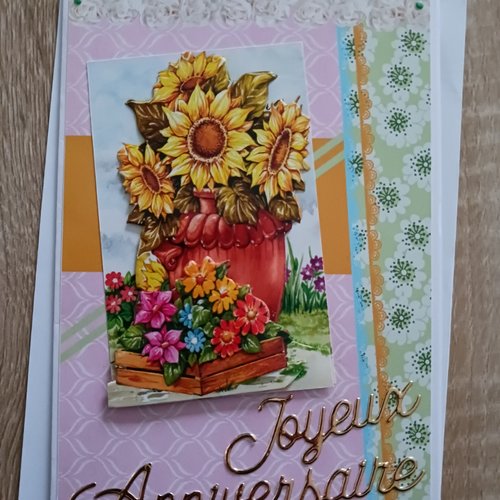 Carte anniversaire "tournesols"