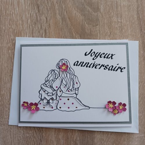 Carte anniversaire "mère et fille"