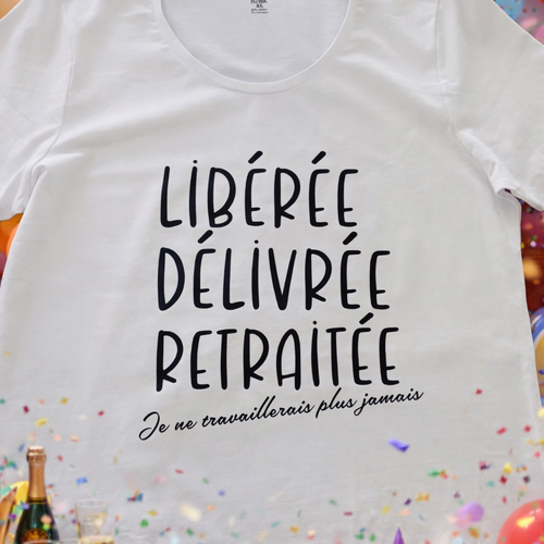 T.shirt personnalisé "retraite" femme