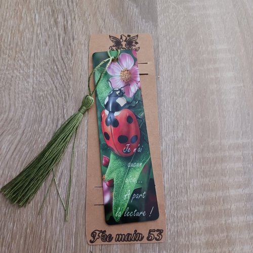 Marque page métal "coccinelle"