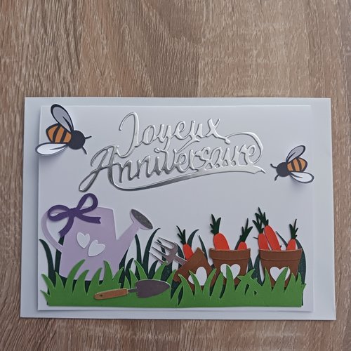 Carte anniversaire "jardinage"
