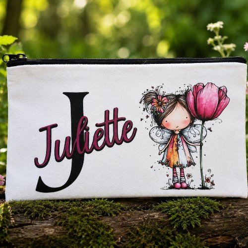 Trousse maquillage "petite fille" en tissu