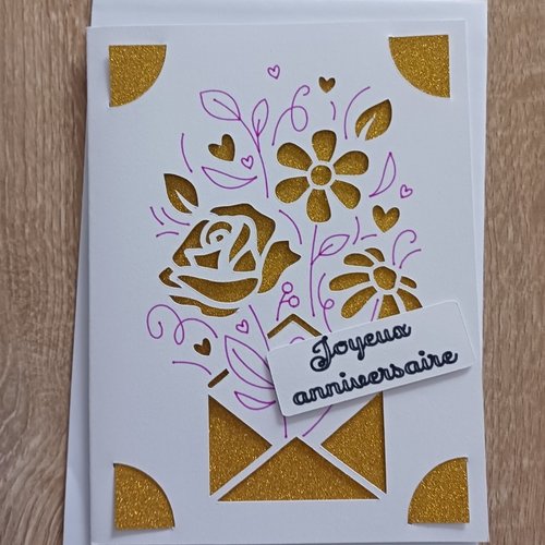 Carte anniversaire "fleurs"