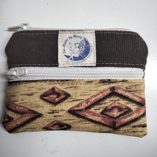 Porte monnaie - coton - double zip