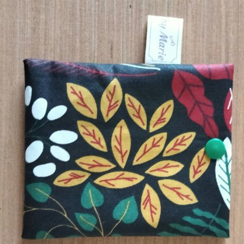 Pochette à savon - coton enduit - feuilles