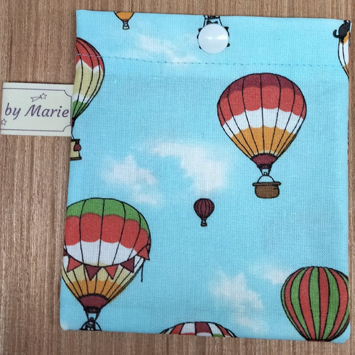 Pochette à savon - coton enduit - montgolfières