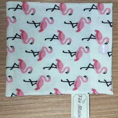 Pochette à savon - coton enduit - flamants roses