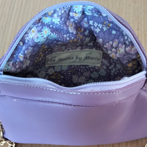 Sac - cuir - mauve