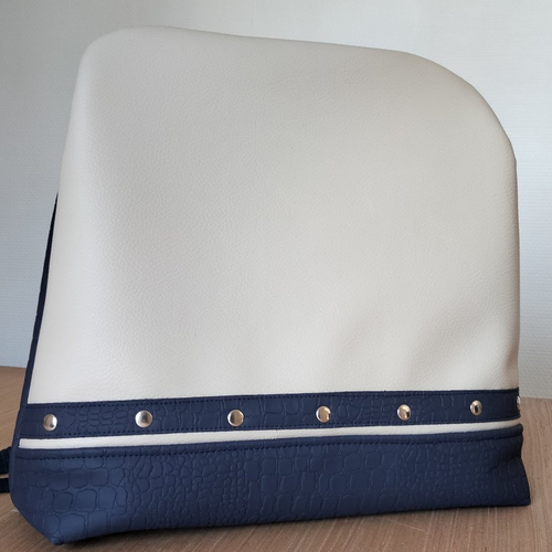 Sac à dos - simili cuir - crème