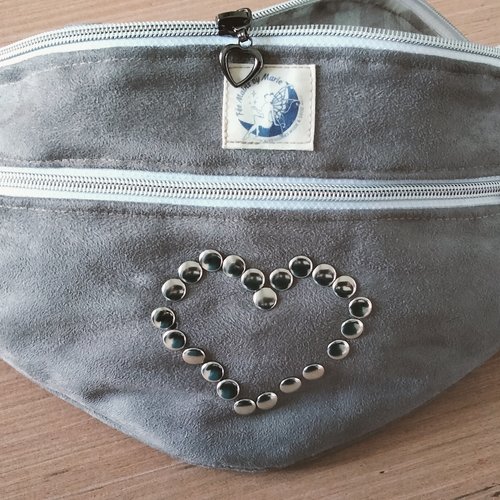 Sac banane - suédine - gris