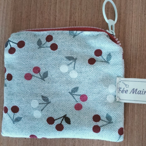 Porte monnaie - coton - cerises