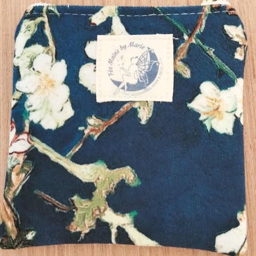 Porte monnaie - velours ras - bleu