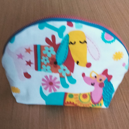 Trousse maquillage - coton - chiens