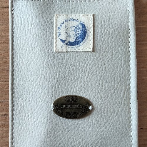 Portefeuille - simili cuir - grège - violet