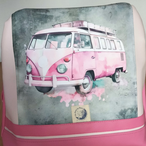 Sac à dos - simili cuir - rose