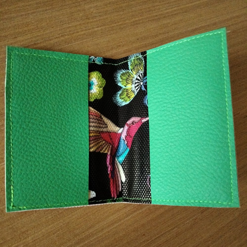 Porte cartes - simili cuir - rose