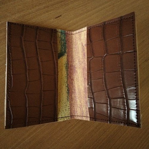 Porte cartes - simili cuir - marron