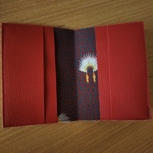 Porte cartes - simili cuir - rouge