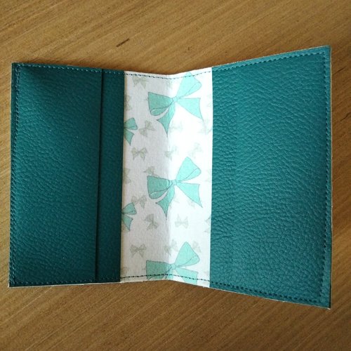 Porte cartes - simili cuir - bleu pétrole